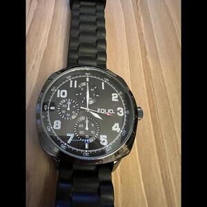Folio Black Men’s Oversized Watch New Battery